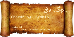 Cserényi Szabin névjegykártya
